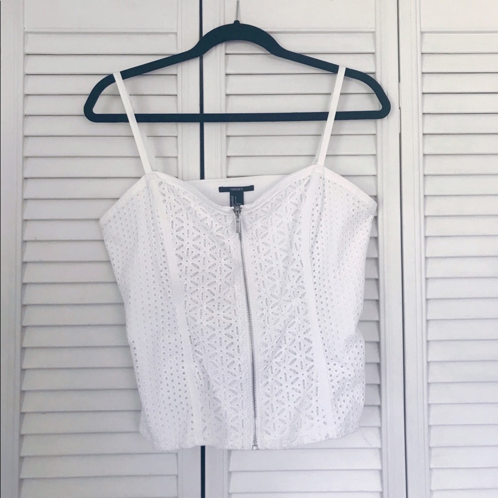 White Eyelet Corset Top (Never worn)